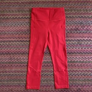 LIKE NEW LULULEMON PACE REVIVAL CROP HR RUN RED CROPPED ATHLETIC LEGGINGS
